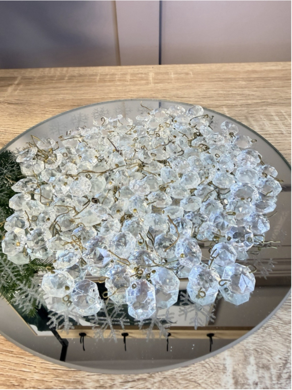 Antique Lead Crystal Chandelier Prisms Octagon Spear Drops Lot Of 130 Pcs